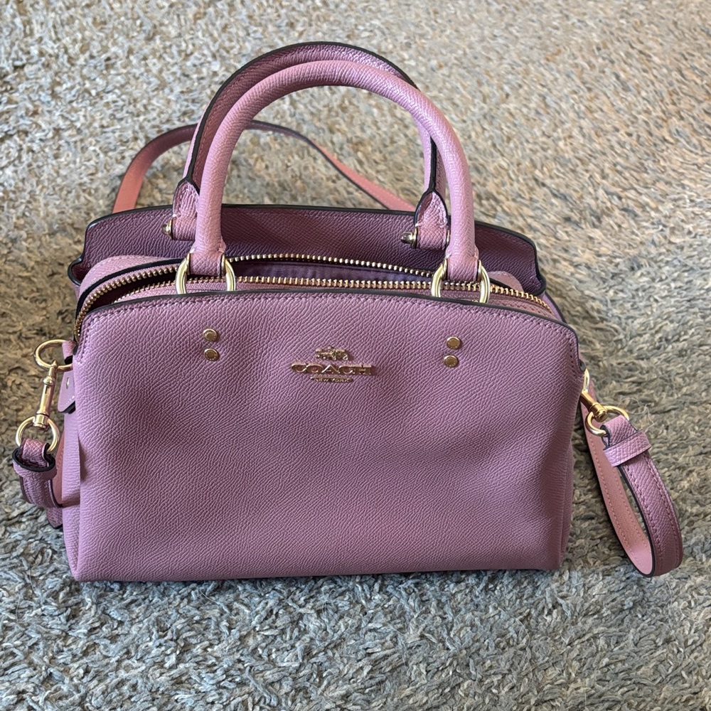 Coach Pink Leather Crossbody Satchel - Picture 6 of 6